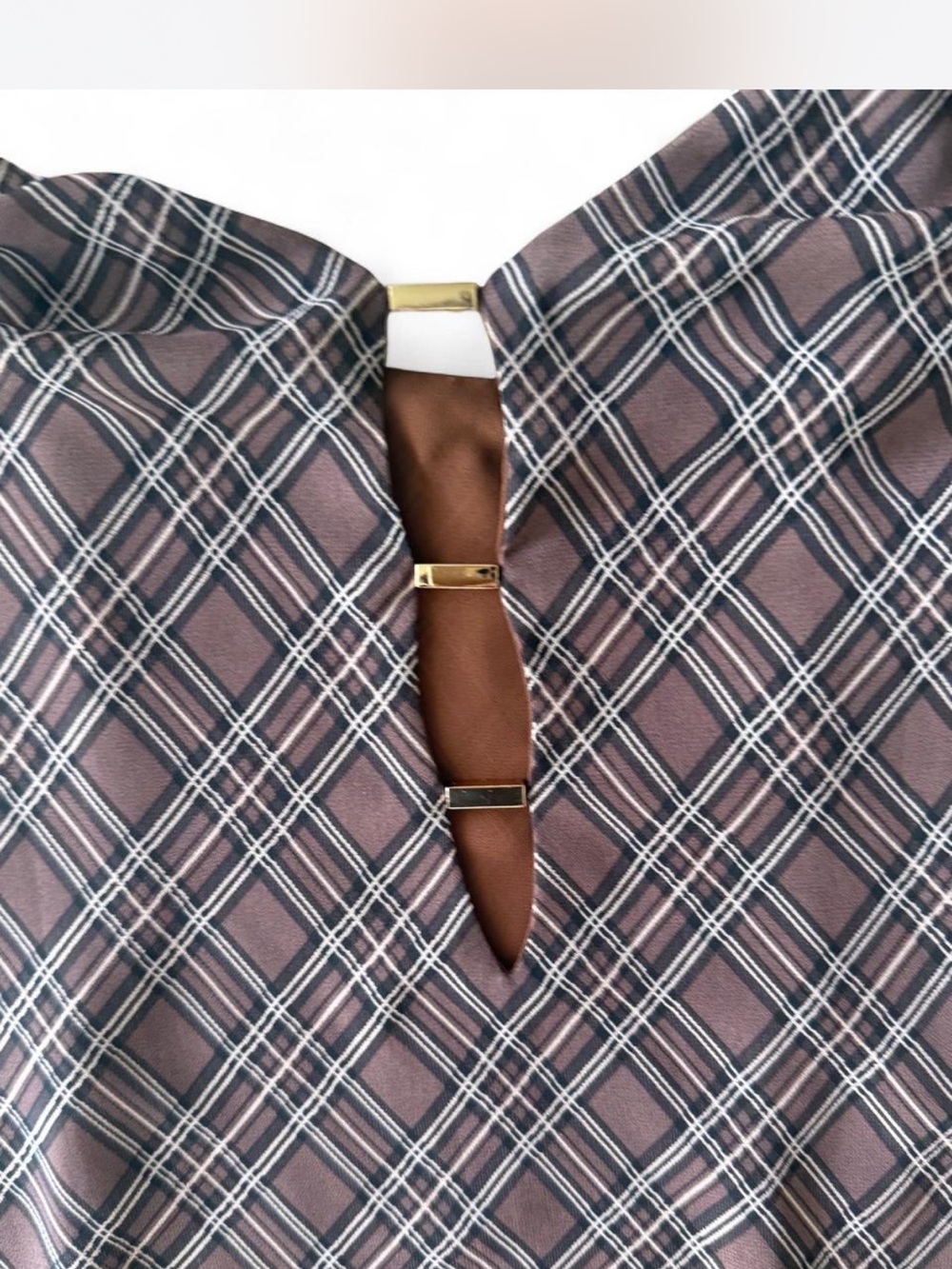 Hello Molly Brown Plaid Spaghetti Strap Maxi Dress - Picture 4 of 5